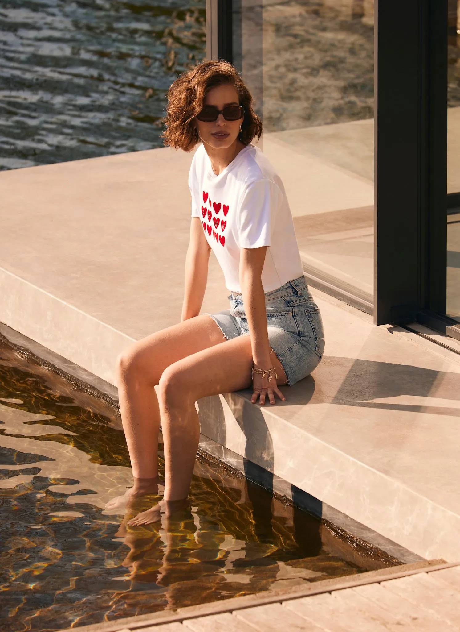 White Cotton Heart Graphic T-Shirt sold by Mint Velvet product image thumbnail 3