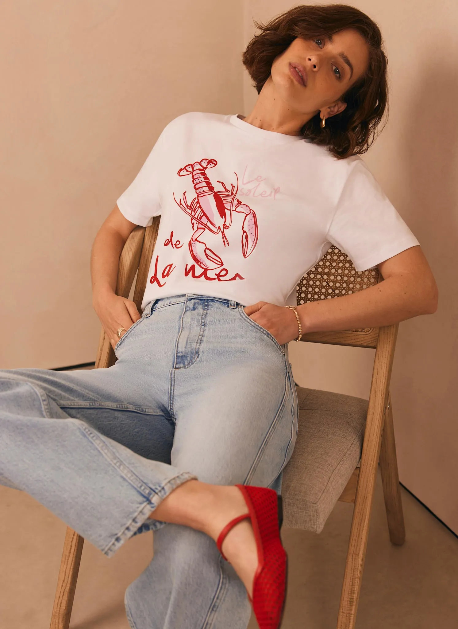 White Lobster Graphic T-Shirt sold by Mint Velvet product image thumbnail 4