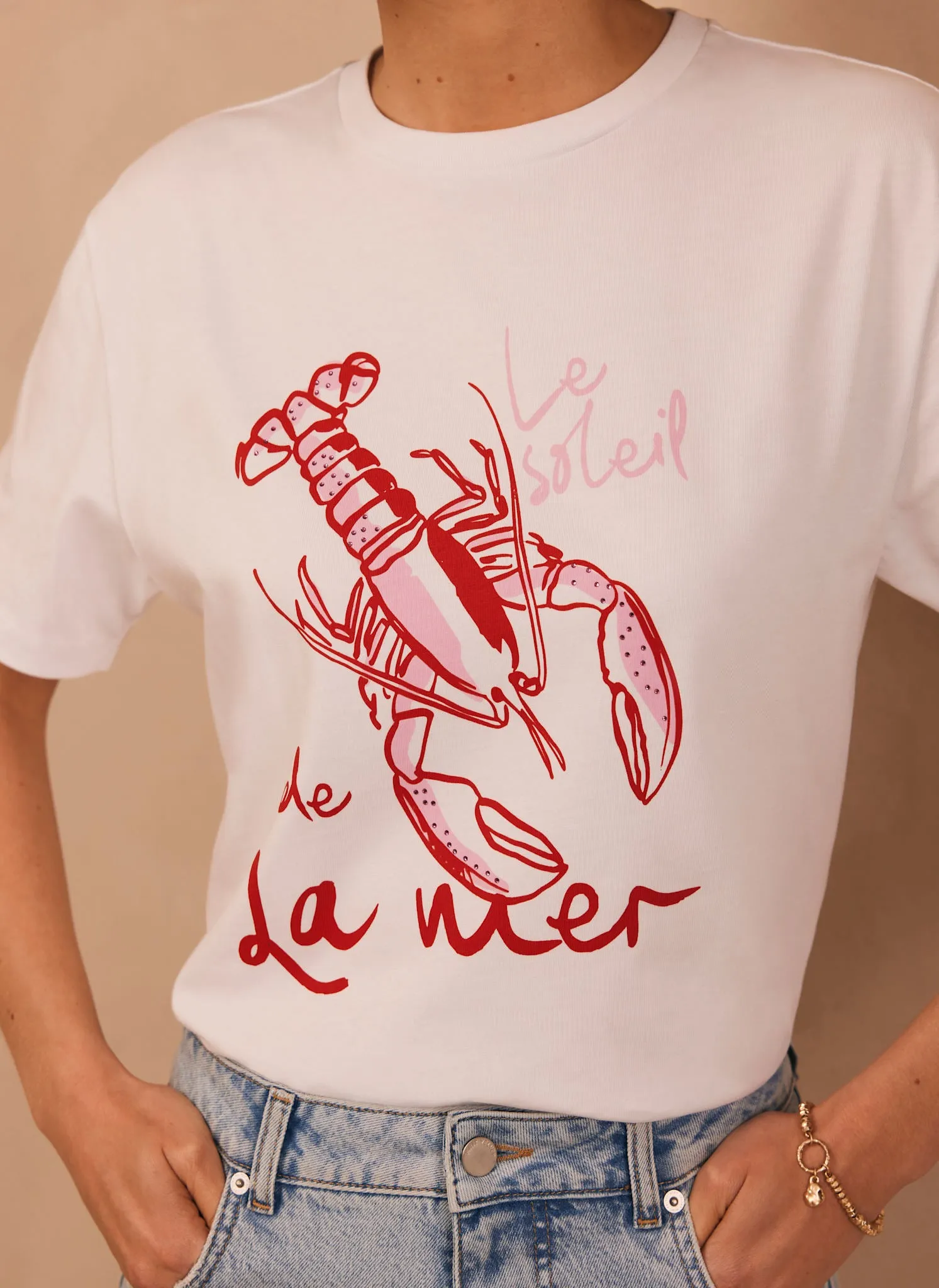 White Lobster Graphic T-Shirt sold by Mint Velvet product image thumbnail 3