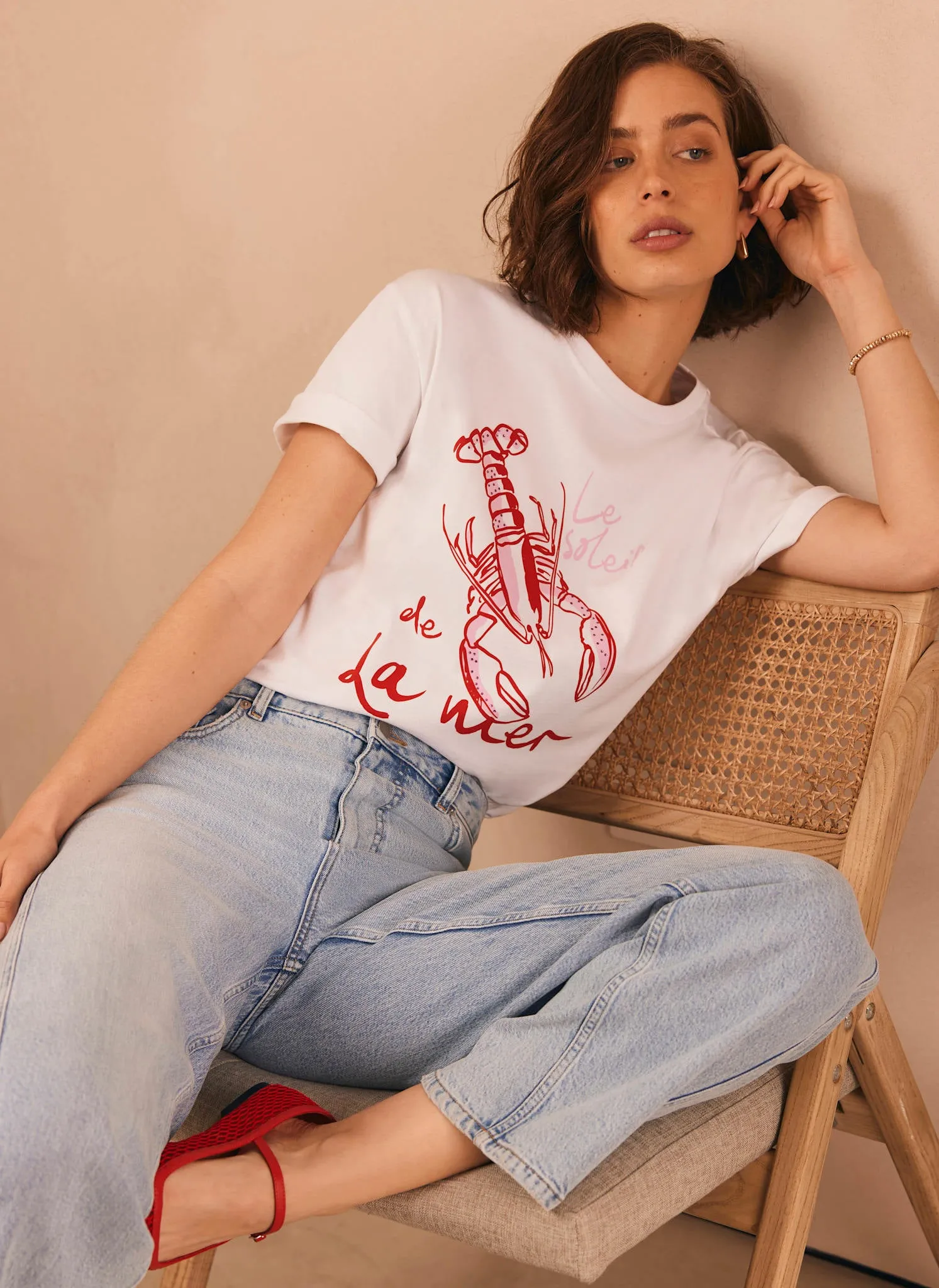 White Lobster Graphic T-Shirt sold by Mint Velvet