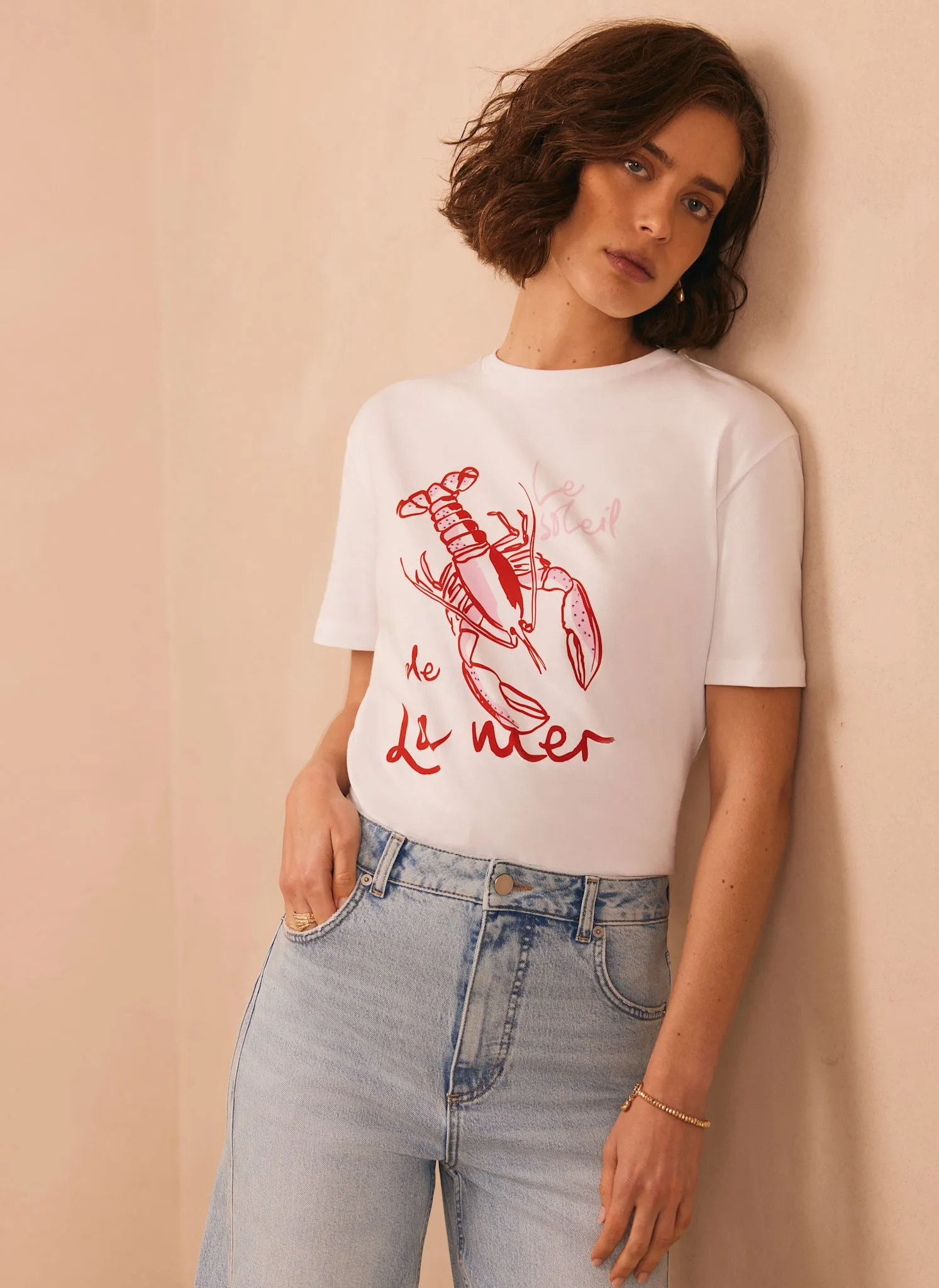 White Lobster Graphic T-Shirt sold by Mint Velvet product image thumbnail 2