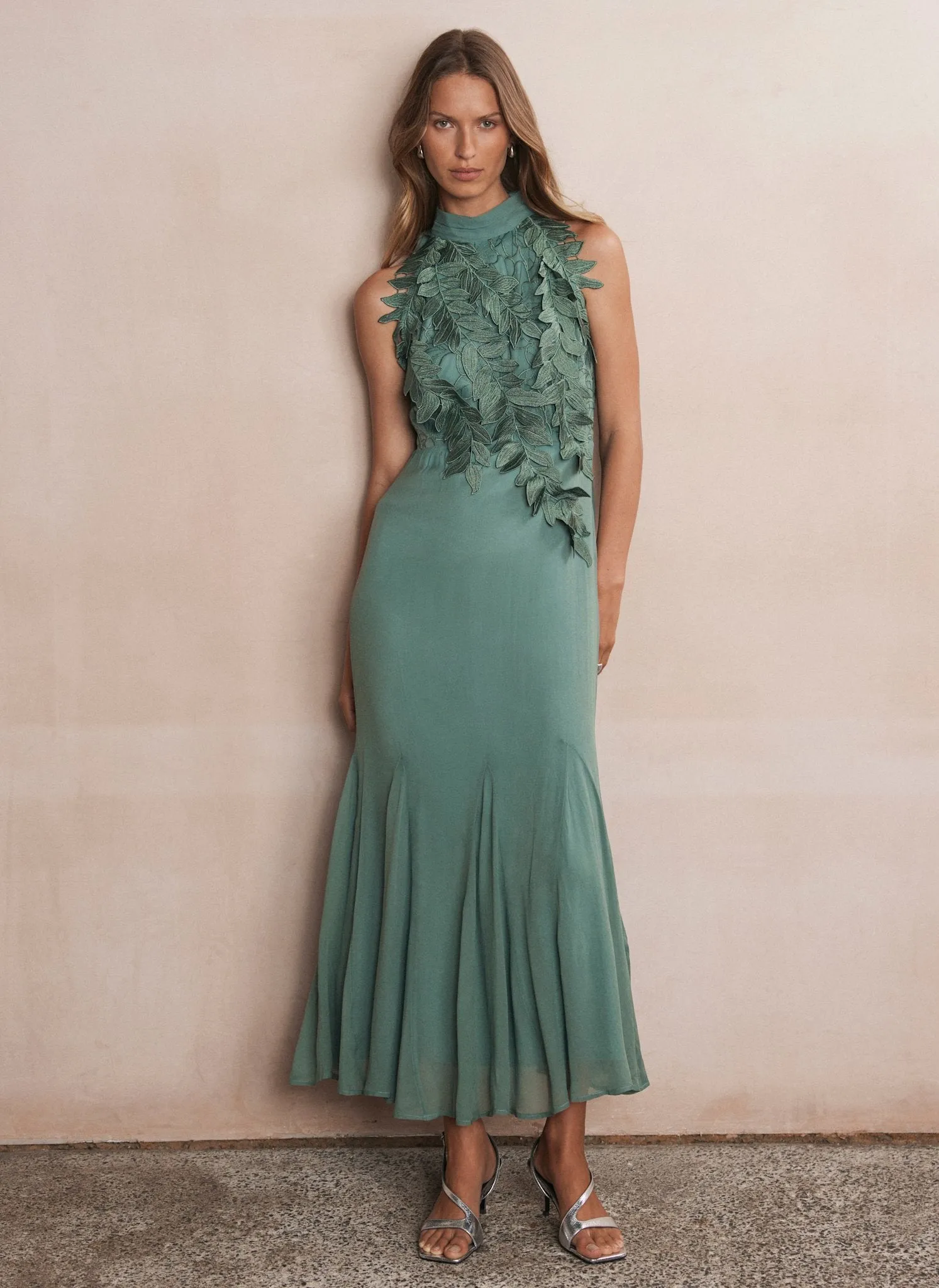 Teal Embroidered Applique Maxi Dress sold by Mint Velvet product image thumbnail 3