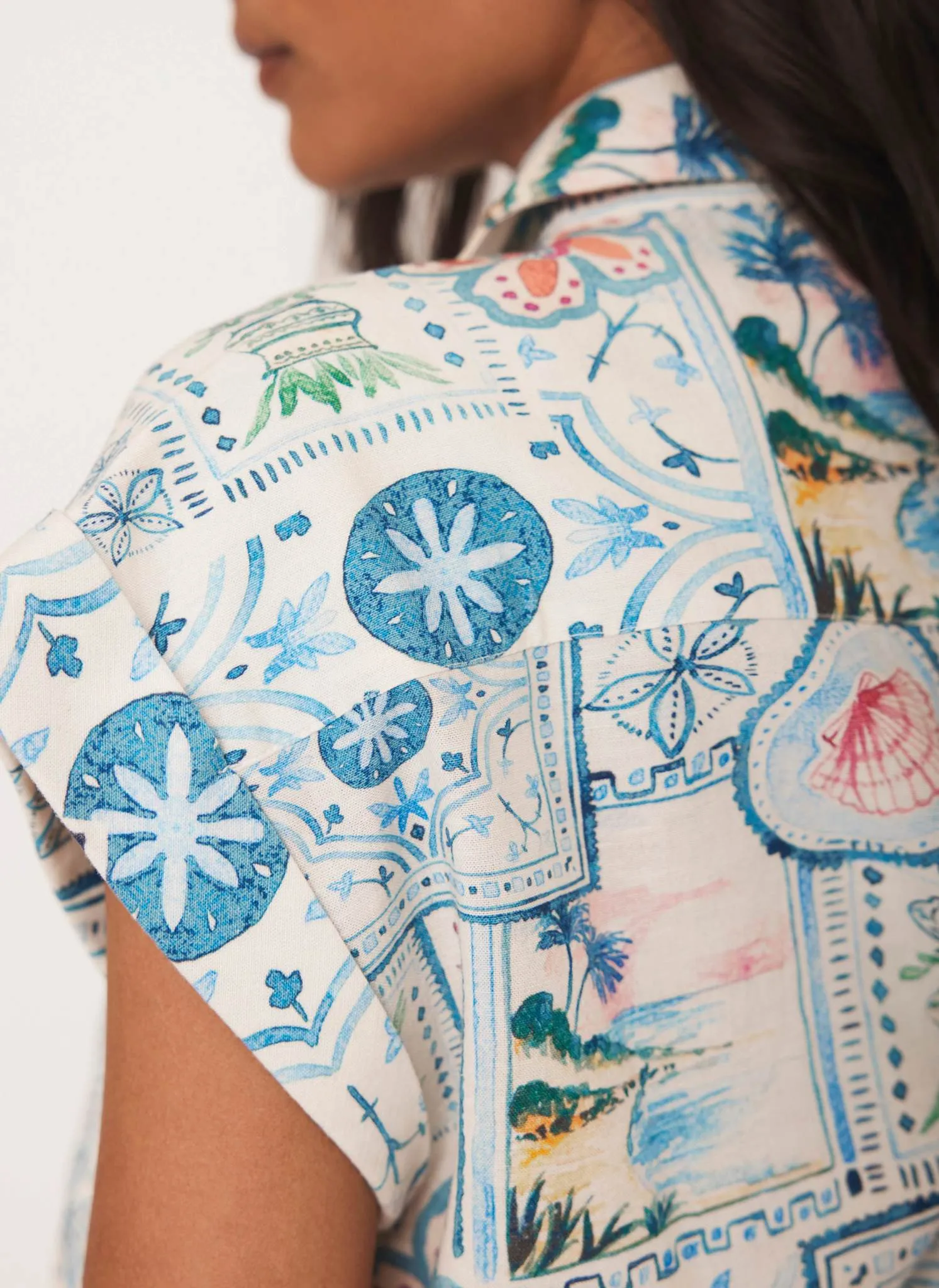 Cream Postcard Print Resort Shirt sold by Mint Velvet product image thumbnail 5