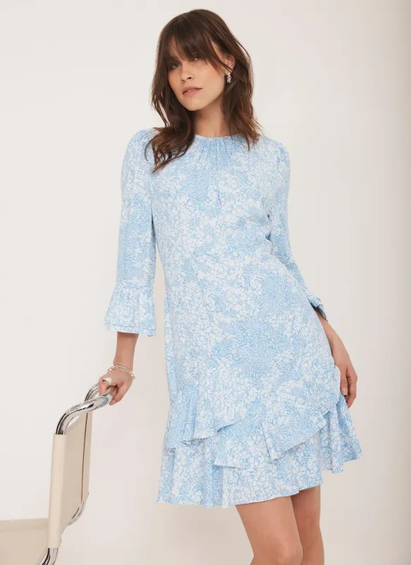Blue Floral Print Mini Dress sold by Mint Velvet