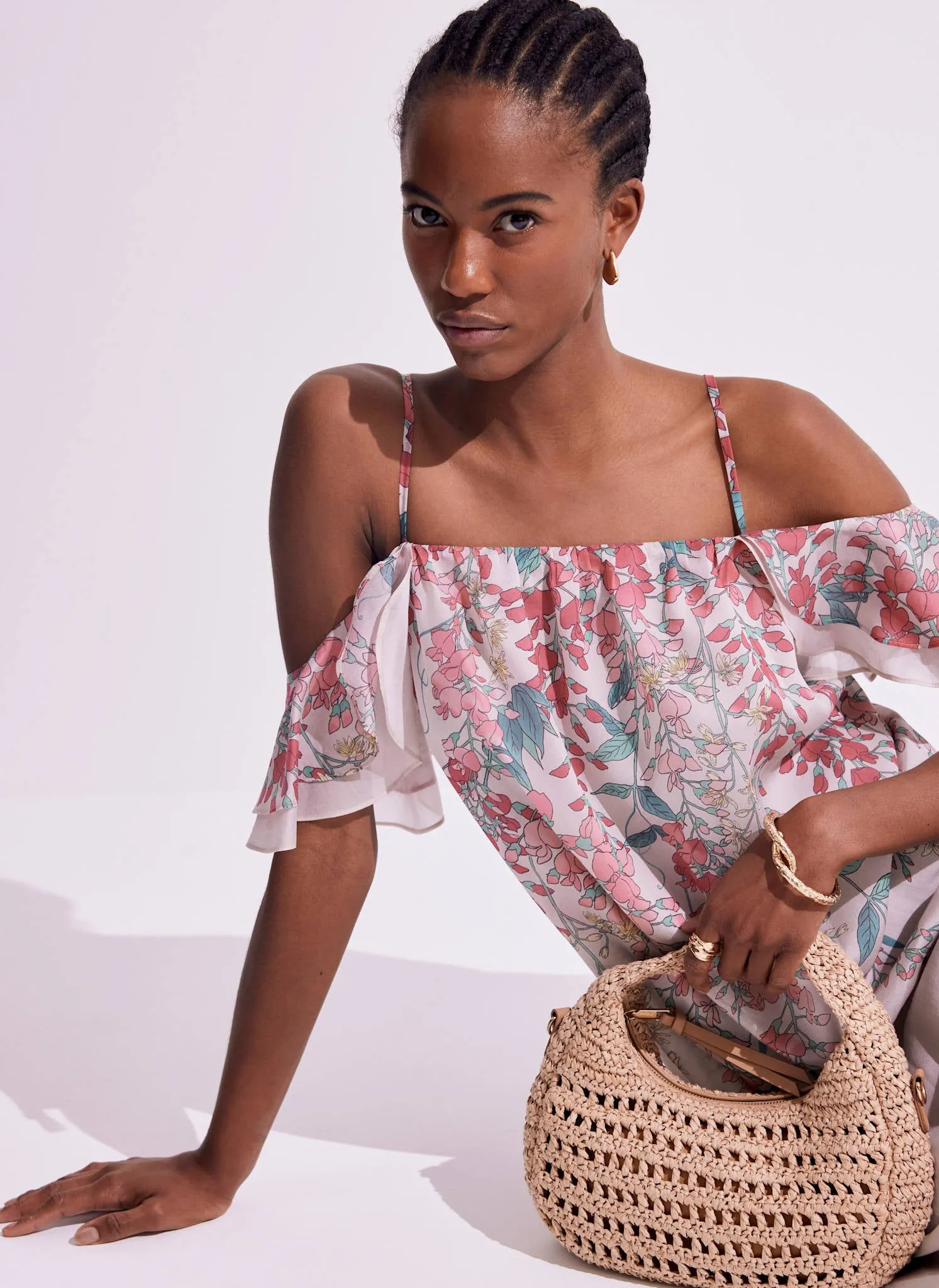 Pink Floral Print Midi Dress sold by Mint Velvet product image thumbnail 3