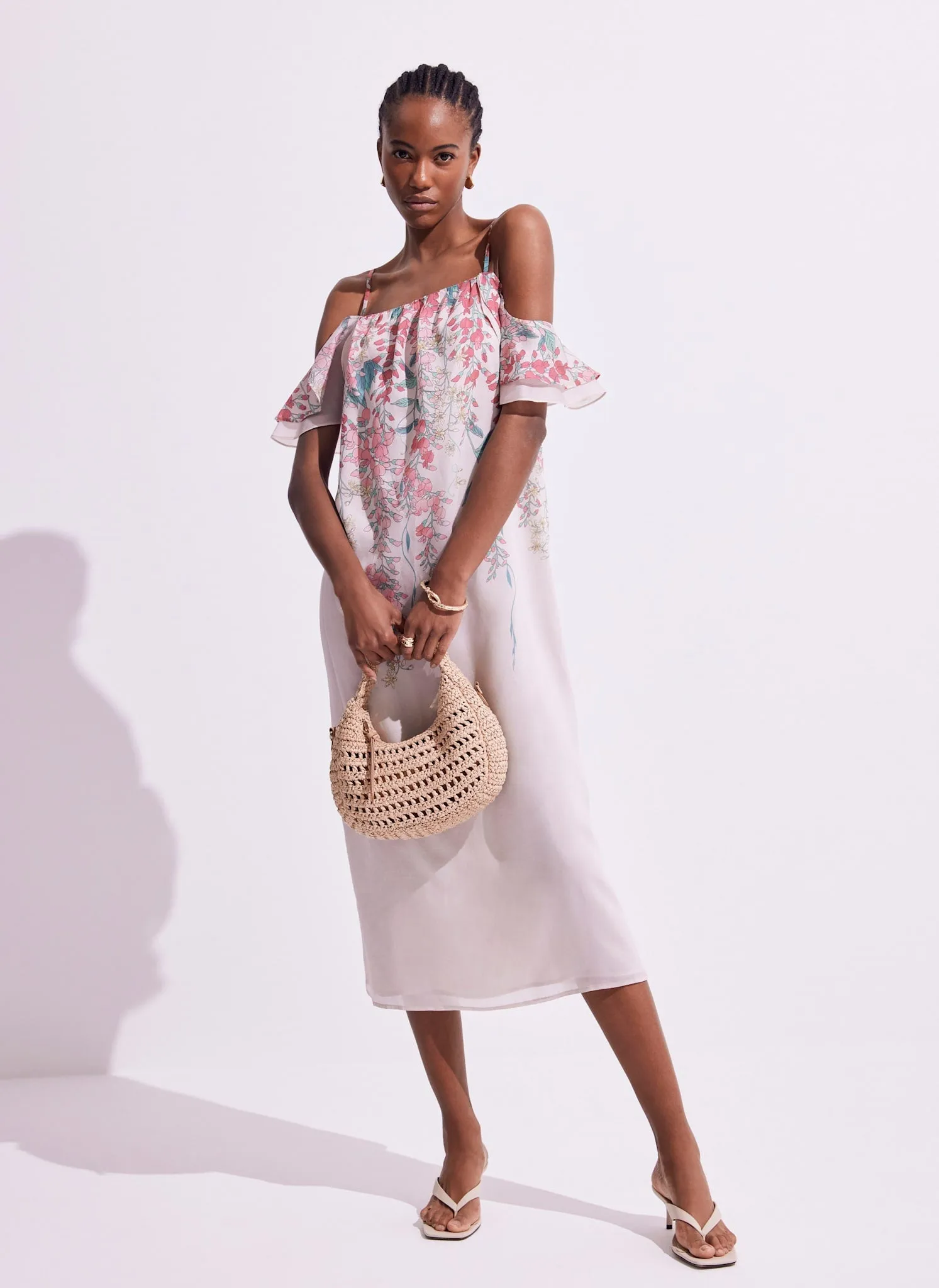 Pink Floral Print Midi Dress sold by Mint Velvet