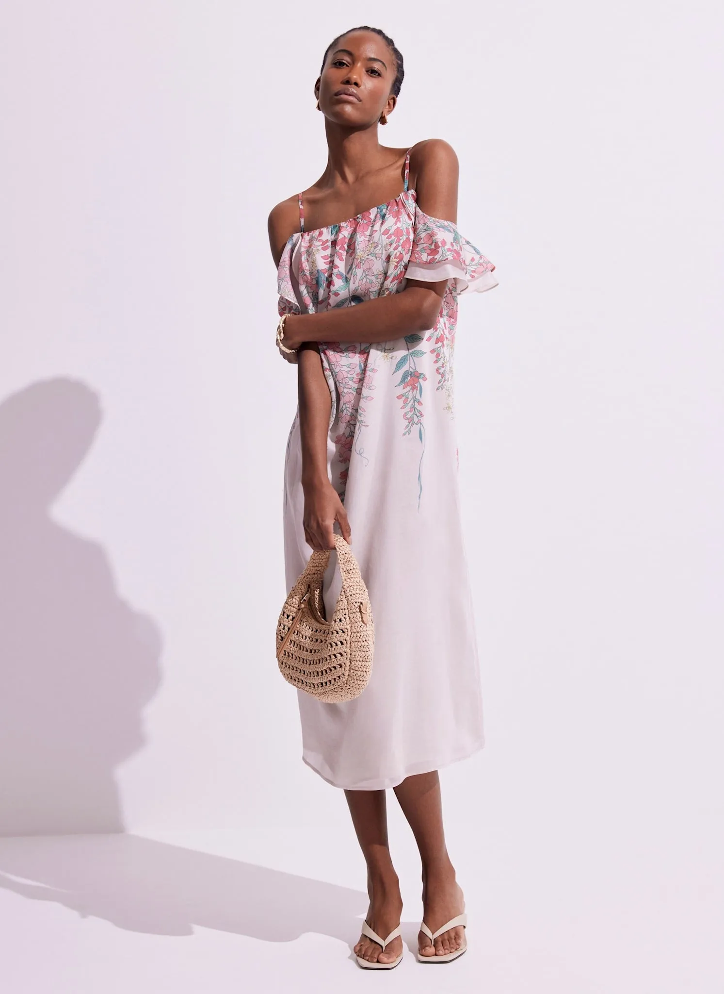 Pink Floral Print Midi Dress sold by Mint Velvet product image thumbnail 5