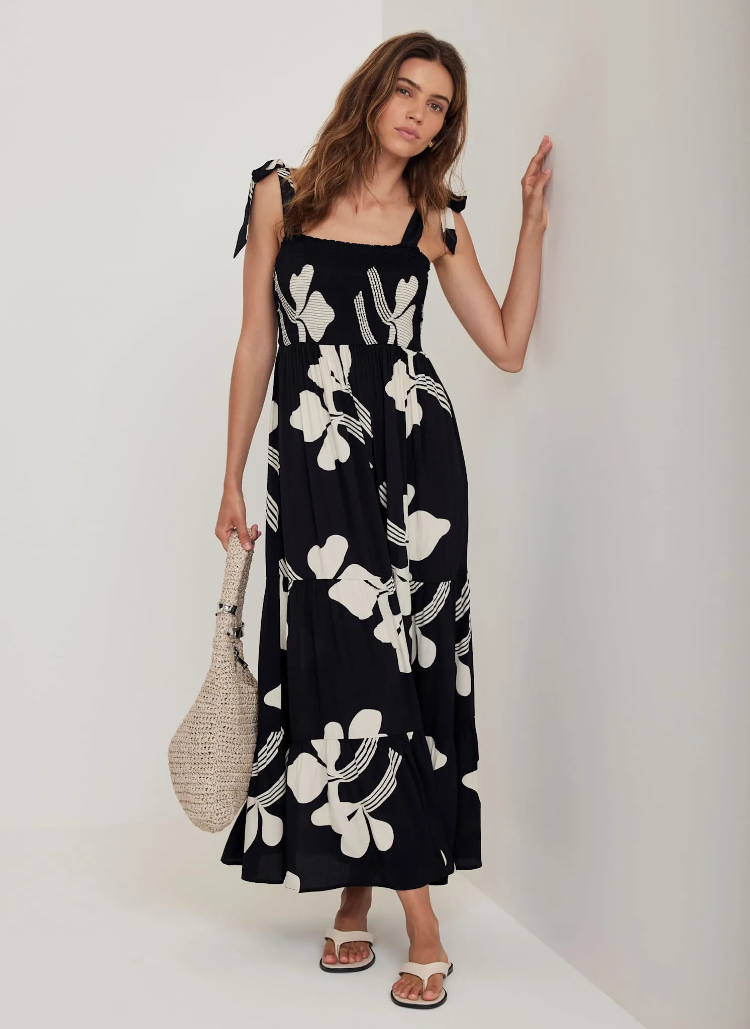 Black Floral Print Maxi Dress sold by Mint Velvet