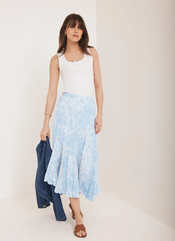 Blue Floral Print Skirt sold by Mint Velvet