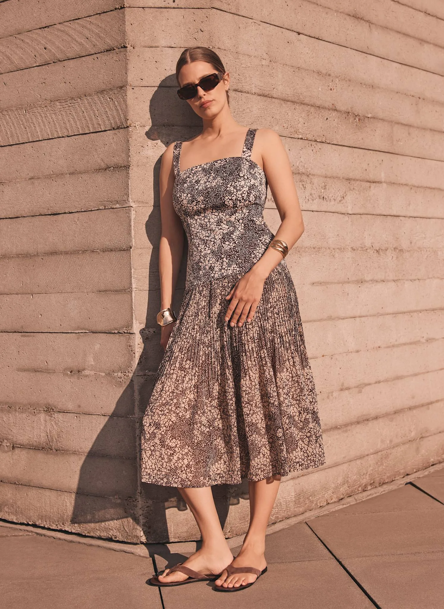Brown Floral Print Midi Dress sold by Mint Velvet product image thumbnail 3