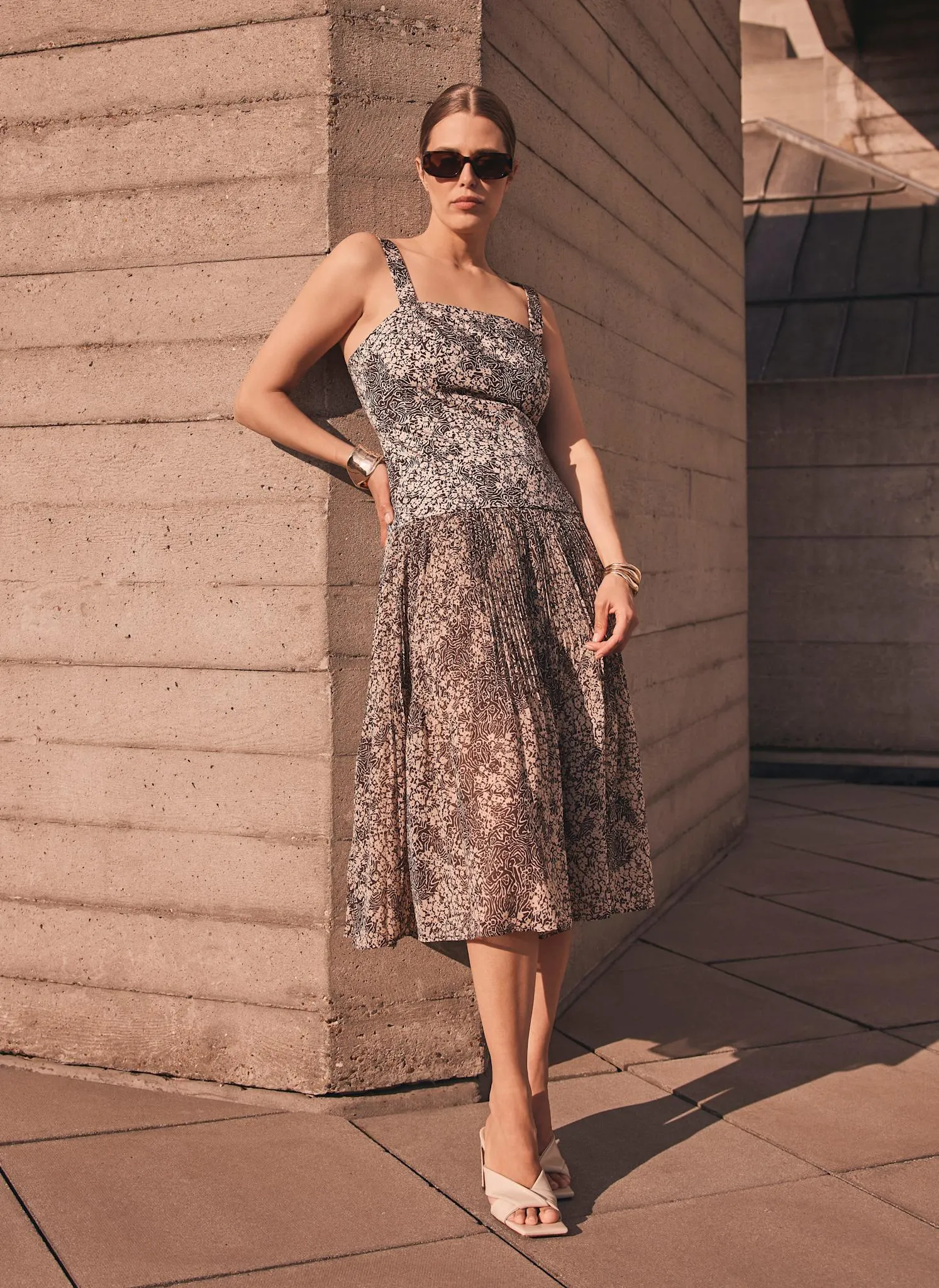 Brown Floral Print Midi Dress sold by Mint Velvet product image thumbnail 5