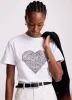 White Lace Heart Graphic T-Shirt sold by Mint Velvet