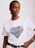 White Lace Heart Graphic T-Shirt sold by Mint Velvet