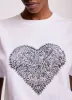 White Lace Heart Graphic T-Shirt sold by Mint Velvet