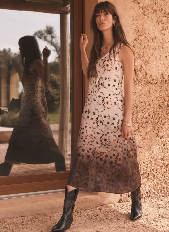Neutral Floral Ombre Print Midi Dress sold by Mint Velvet