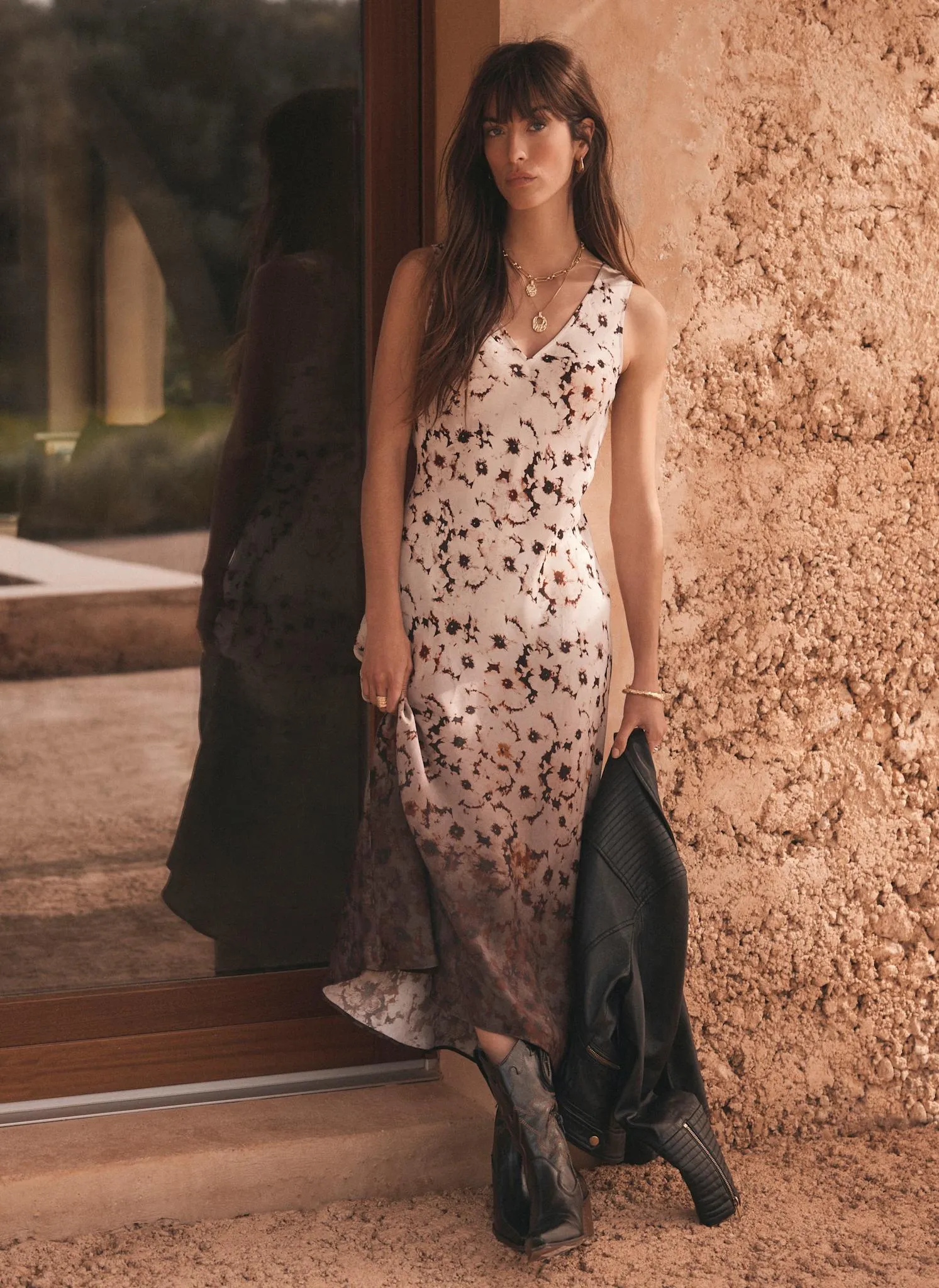 Neutral Floral Ombre Print Midi Dress sold by Mint Velvet product image thumbnail 2