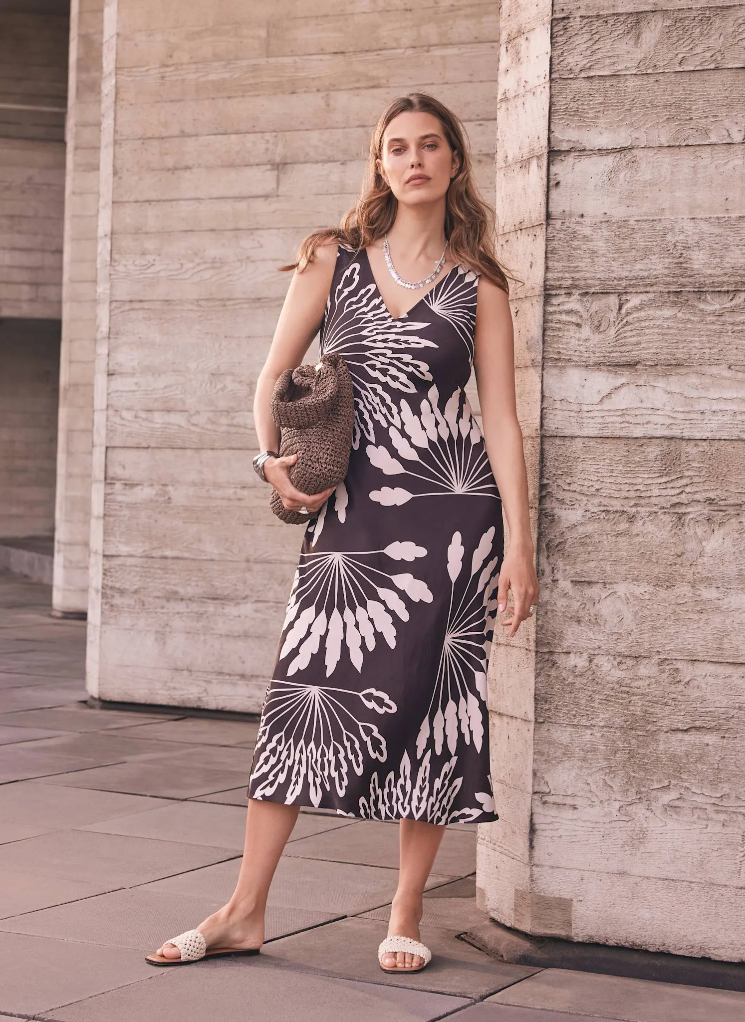 Brown Palm Print Midi Dress sold by Mint Velvet product image thumbnail 5