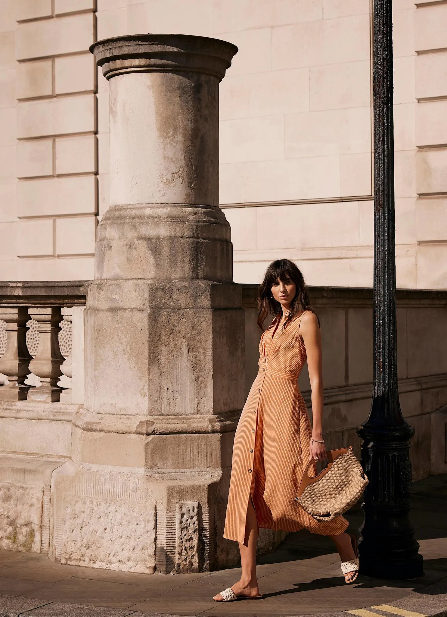 Orange Striped Midi Dress sold by Mint Velvet product image thumbnail 4
