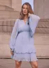 Blue Ruffle Boho Mini Dress sold by Mint Velvet