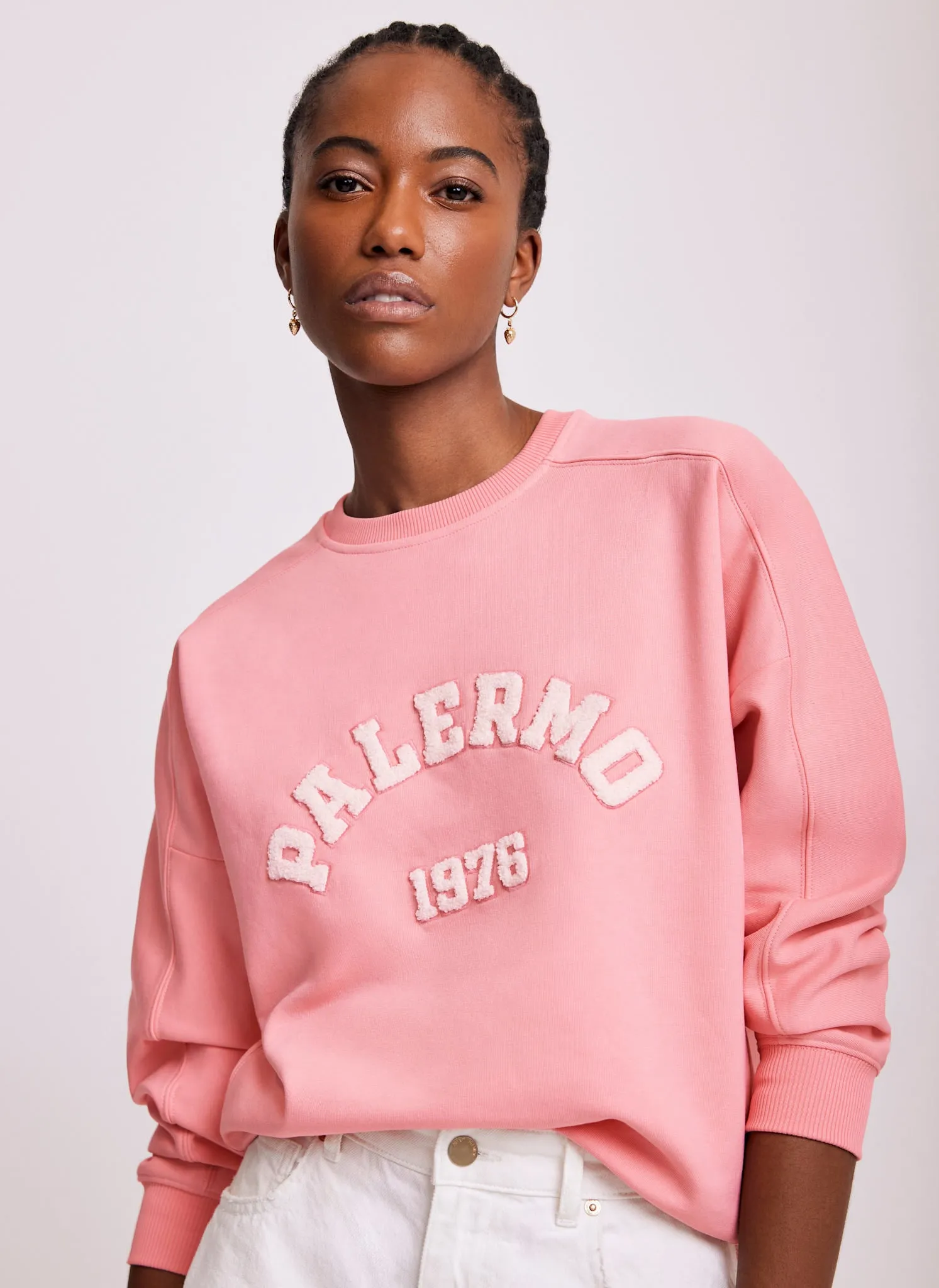 Pink Graphic Motif Sweatshirt sold by Mint Velvet product image thumbnail 5