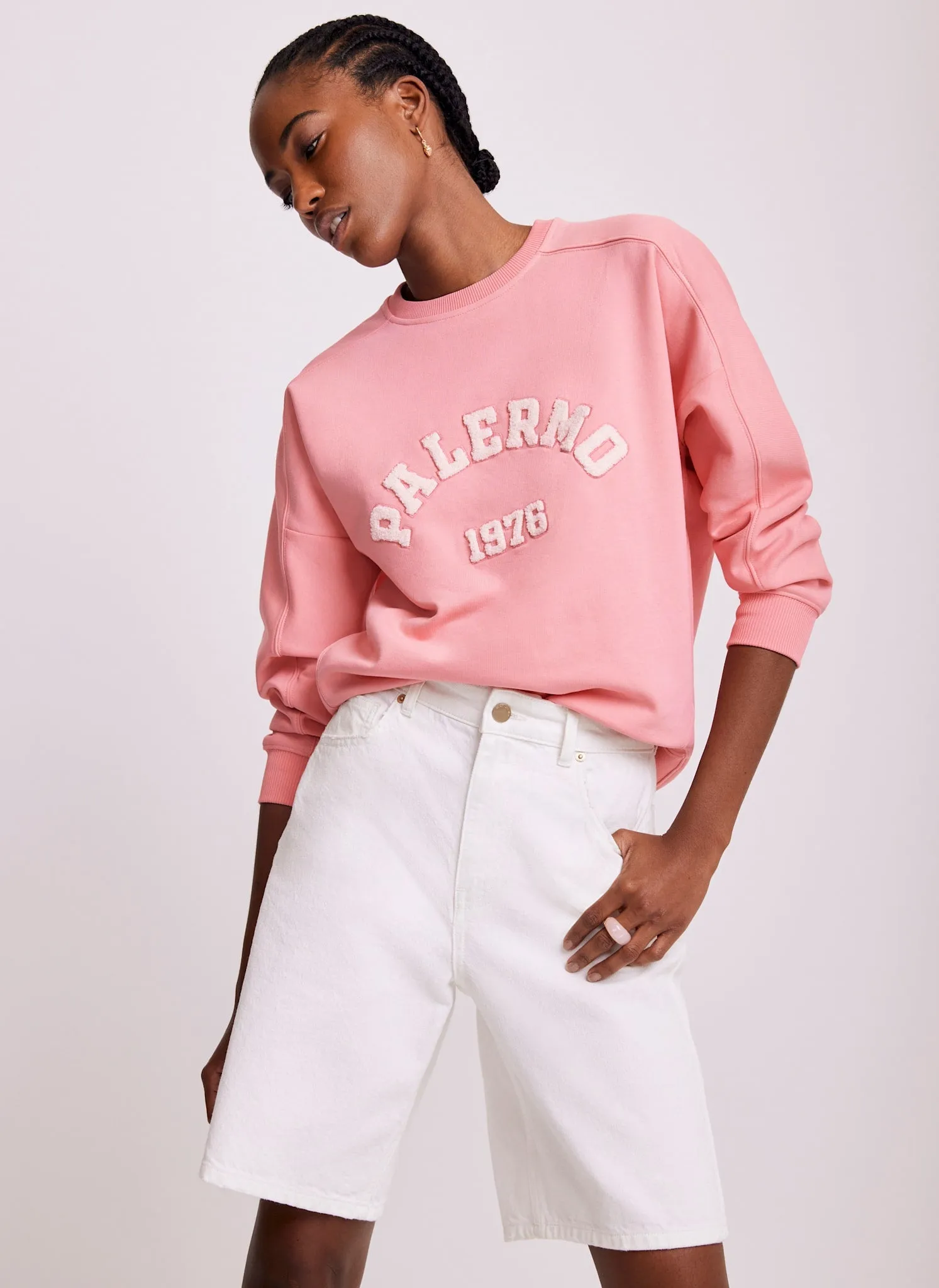 Pink Graphic Motif Sweatshirt sold by Mint Velvet product image thumbnail 3