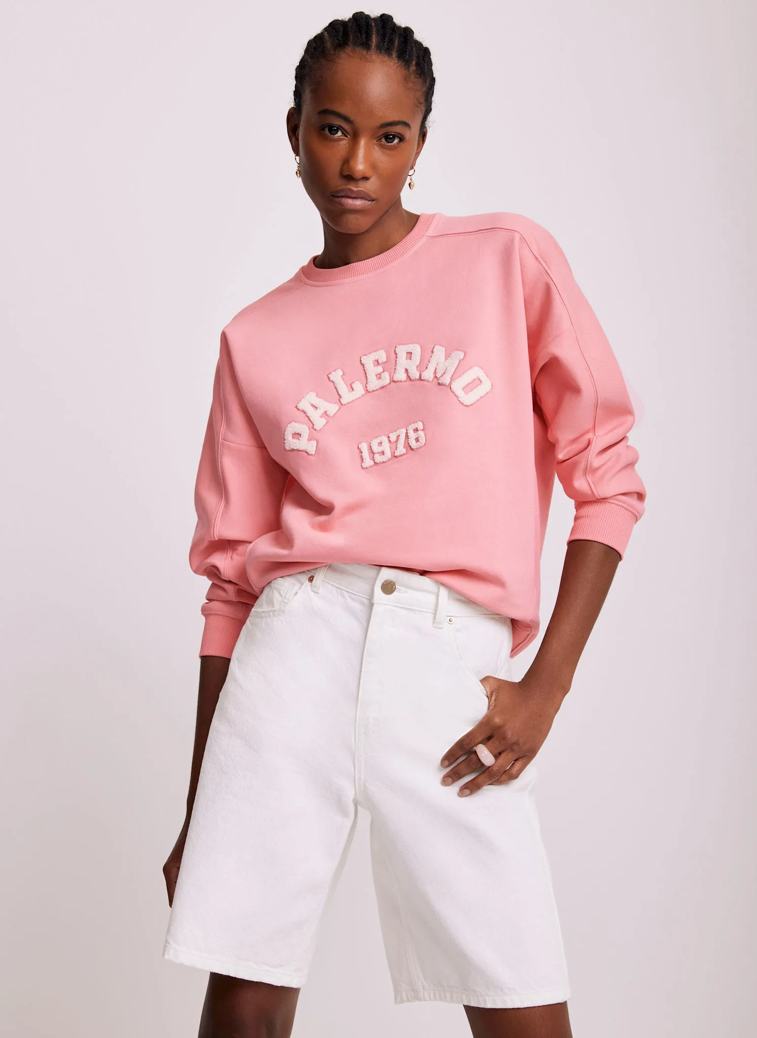 Pink Graphic Motif Sweatshirt sold by Mint Velvet