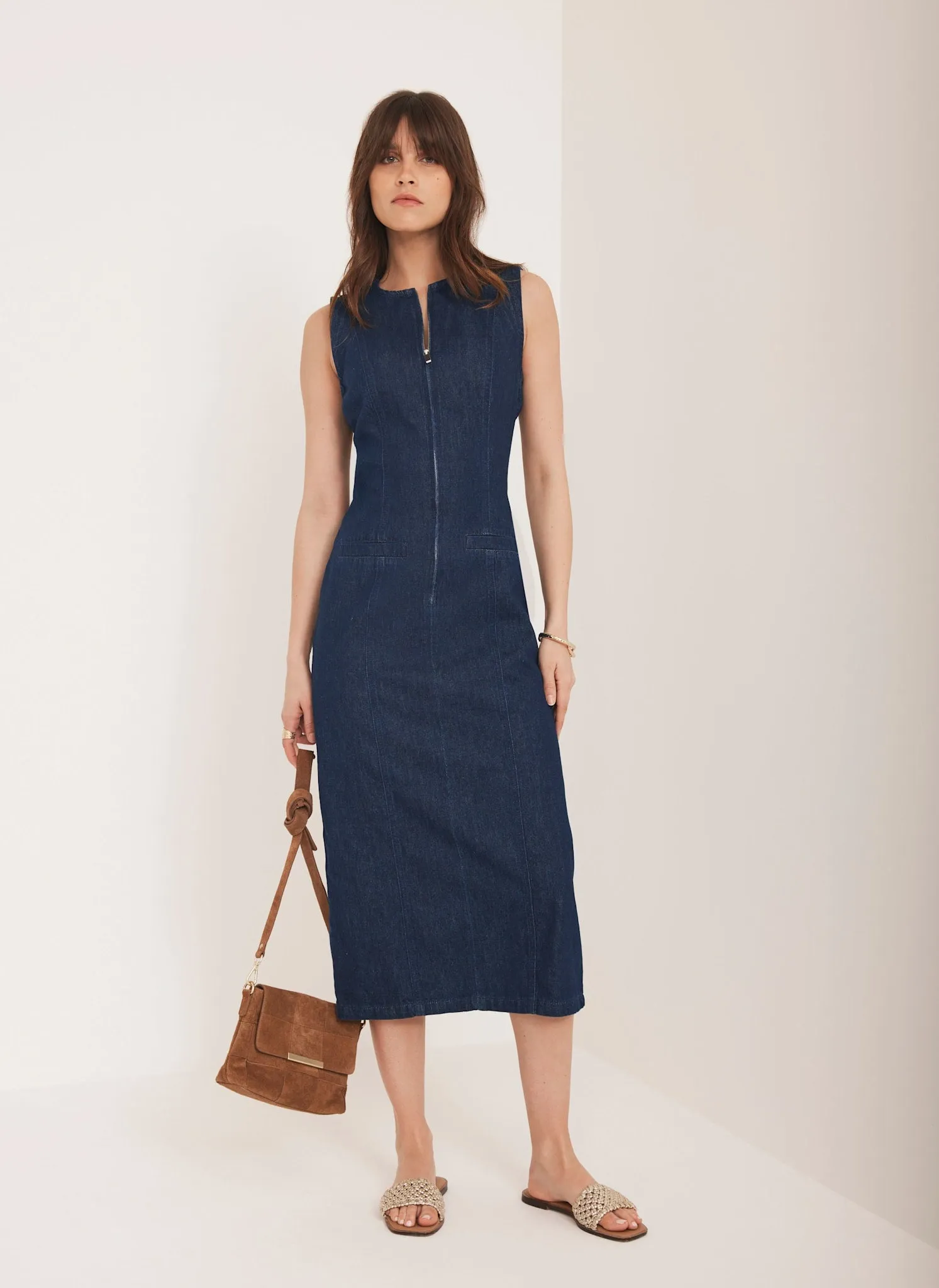 Dark Indigo Denim Midi Dress sold by Mint Velvet product image thumbnail 4