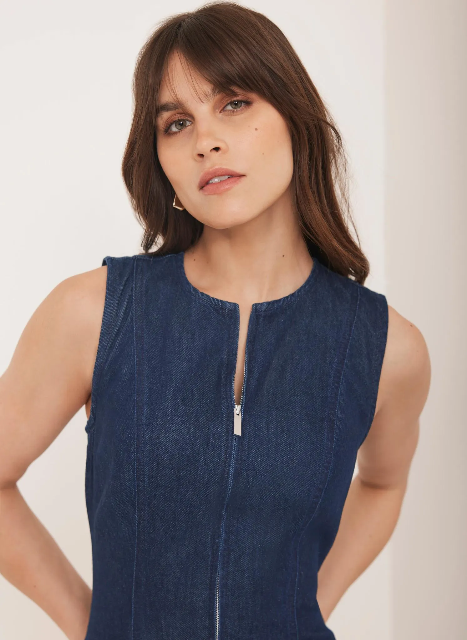 Dark Indigo Denim Midi Dress sold by Mint Velvet product image thumbnail 3