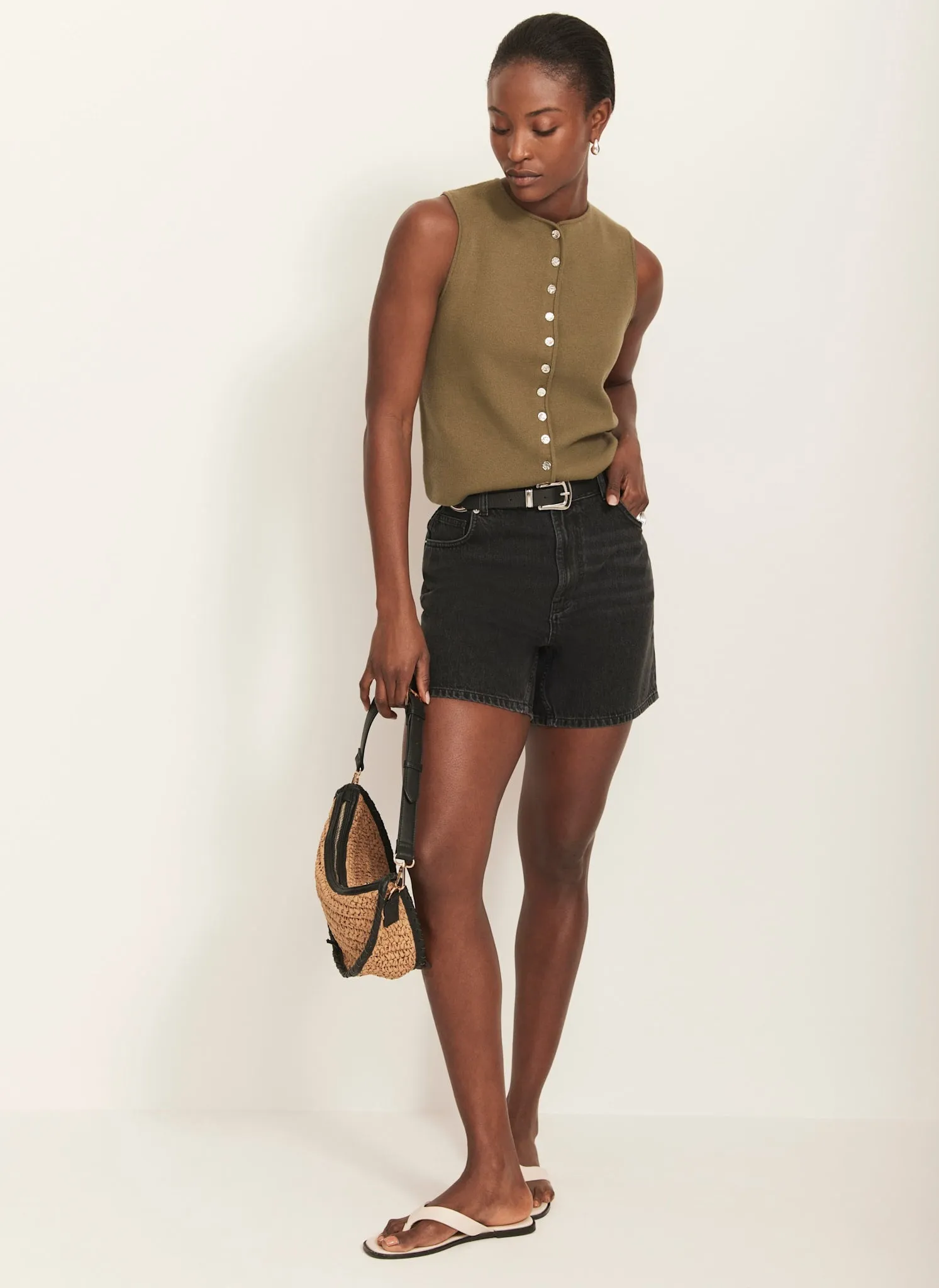 Washed Black Denim Shorts sold by Mint Velvet