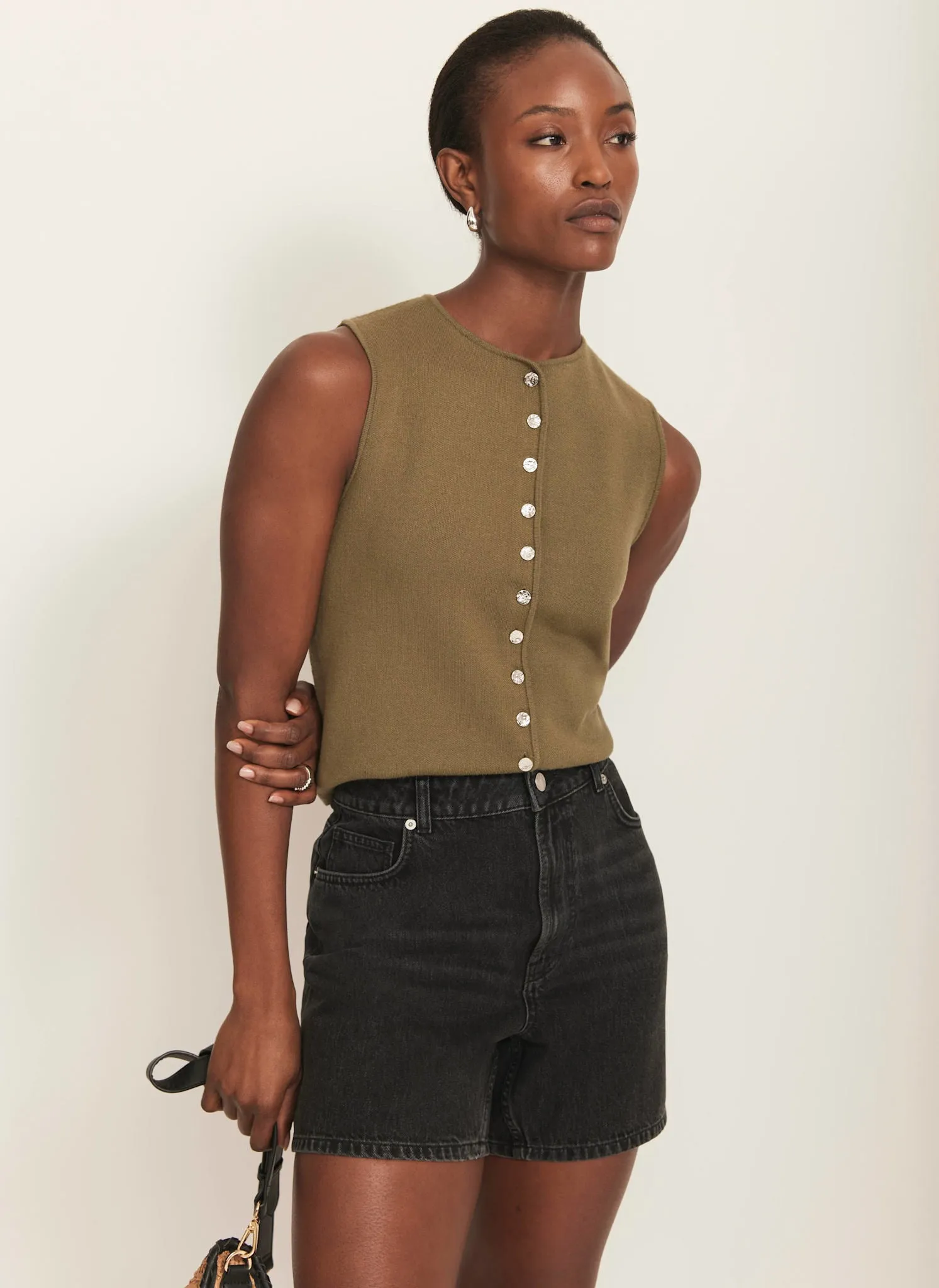 Washed Black Denim Shorts sold by Mint Velvet product image thumbnail 3