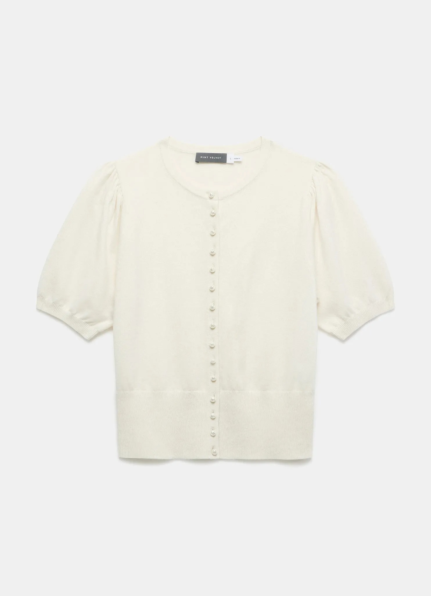 White Cashmere Short Sleeve Cardigan sold by Mint Velvet product image thumbnail 5