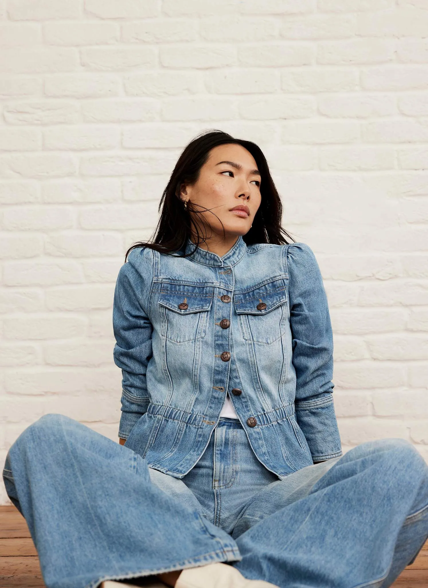 Indigo Puff Sleeve Denim Jacket sold by Mint Velvet product image thumbnail 2