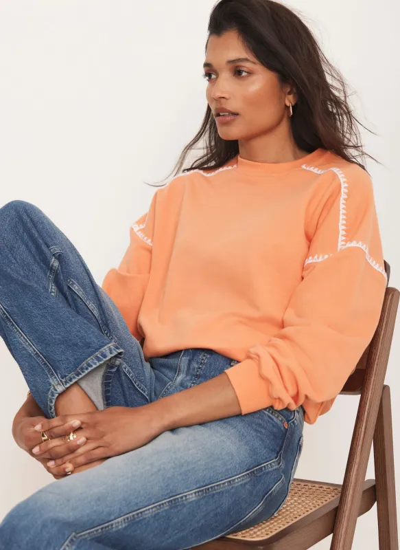 Orange Contrast Detail Sweatshirt sold by Mint Velvet