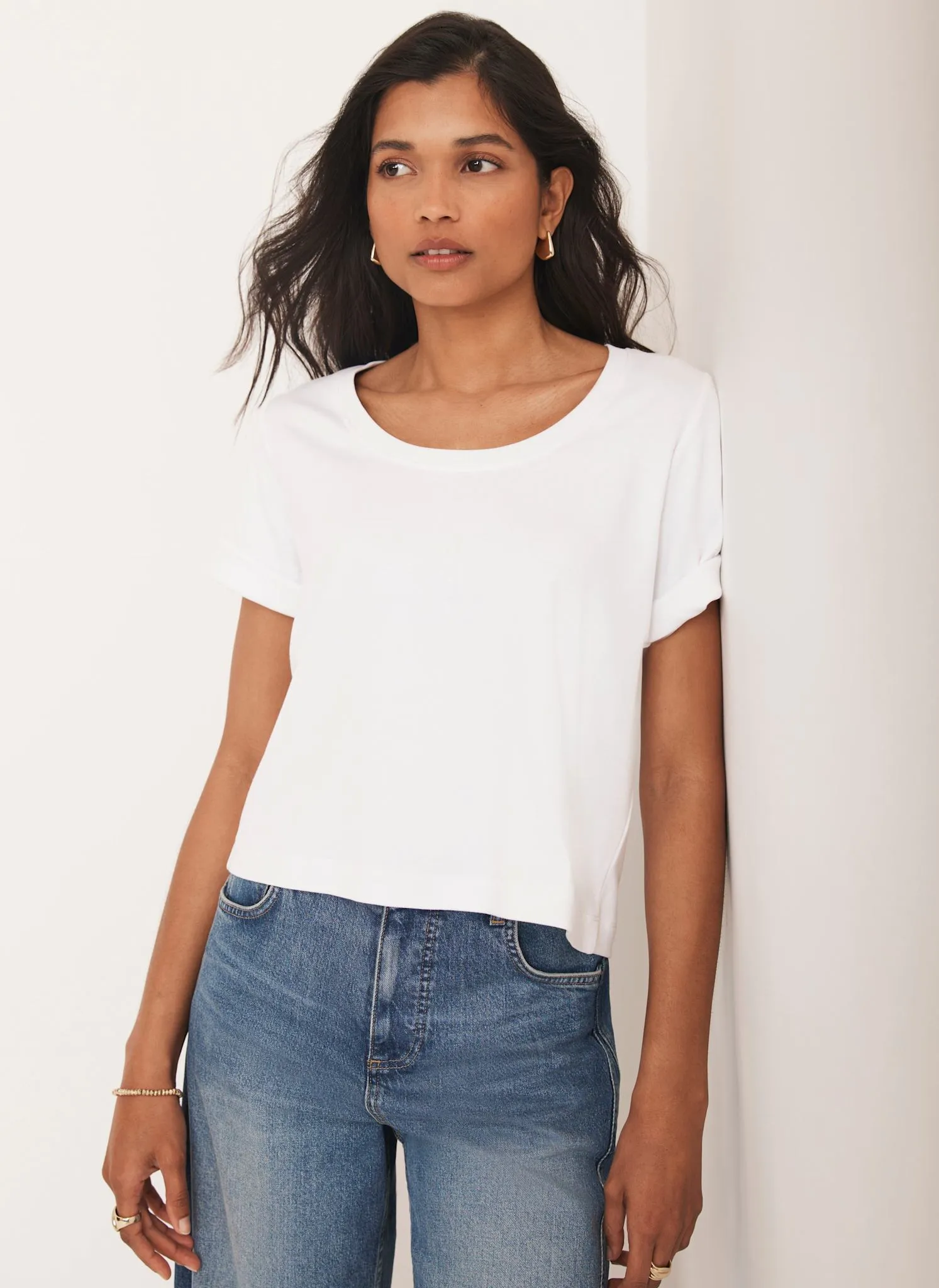White Scoop Neck T-Shirt sold by Mint Velvet