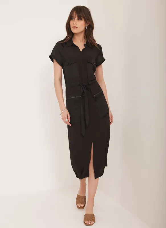 Brown Utility Midi Dress sold by Mint Velvet