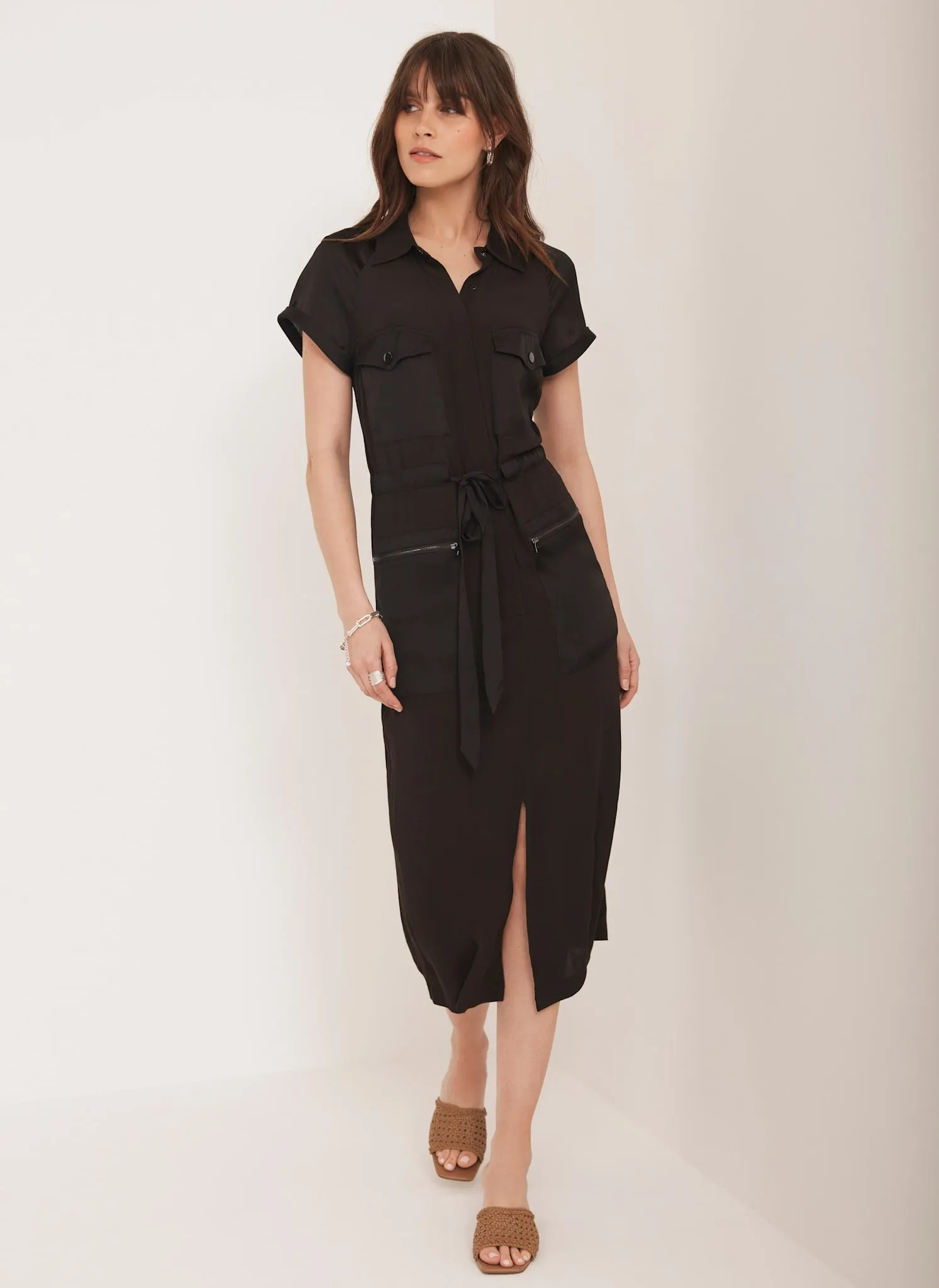 Brown Utility Midi Dress sold by Mint Velvet