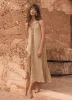 Khaki Embellished Maxi Dress sold by Mint Velvet