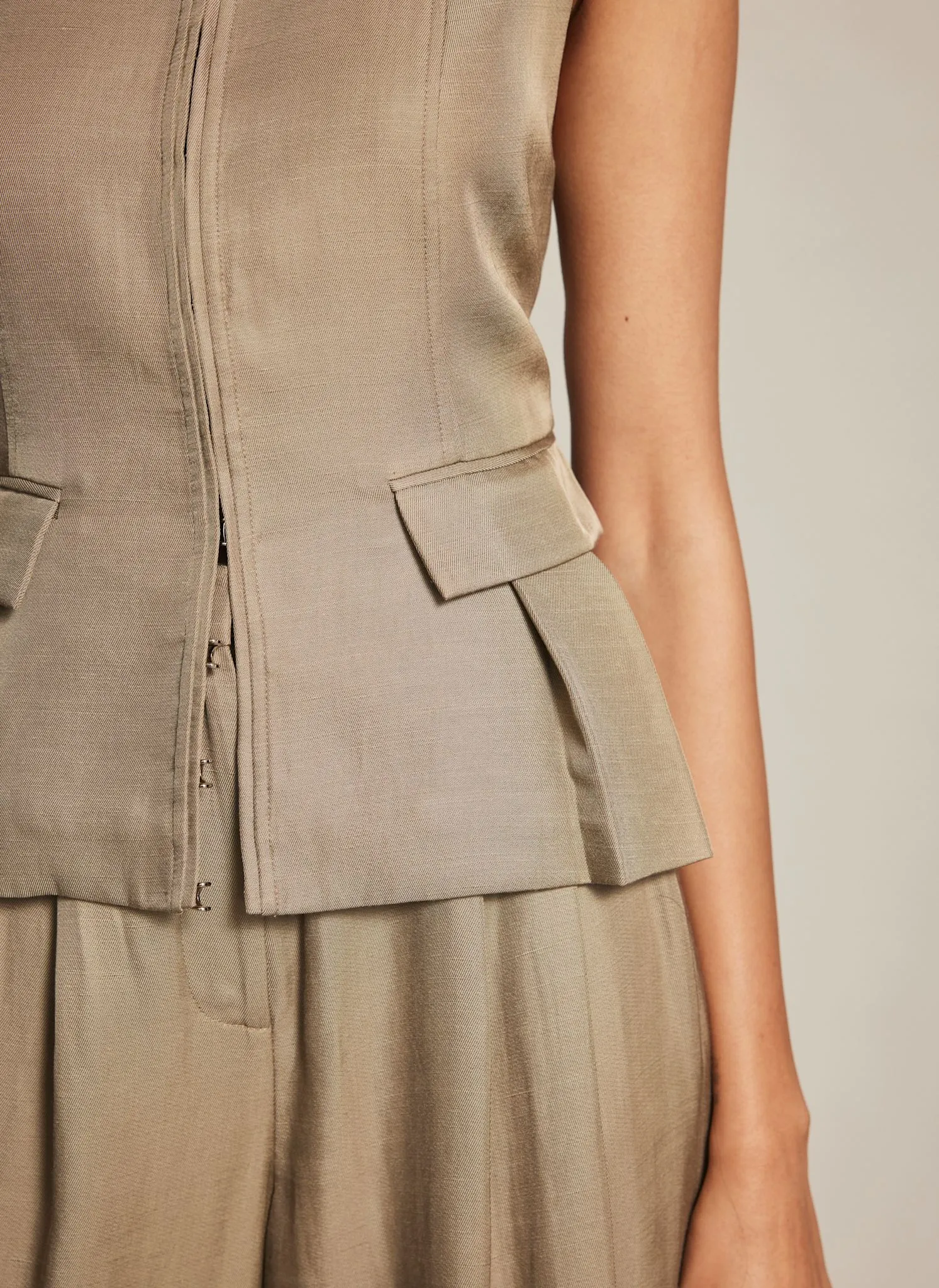 Taupe Tie Back Waistcoat sold by Mint Velvet product image thumbnail 4