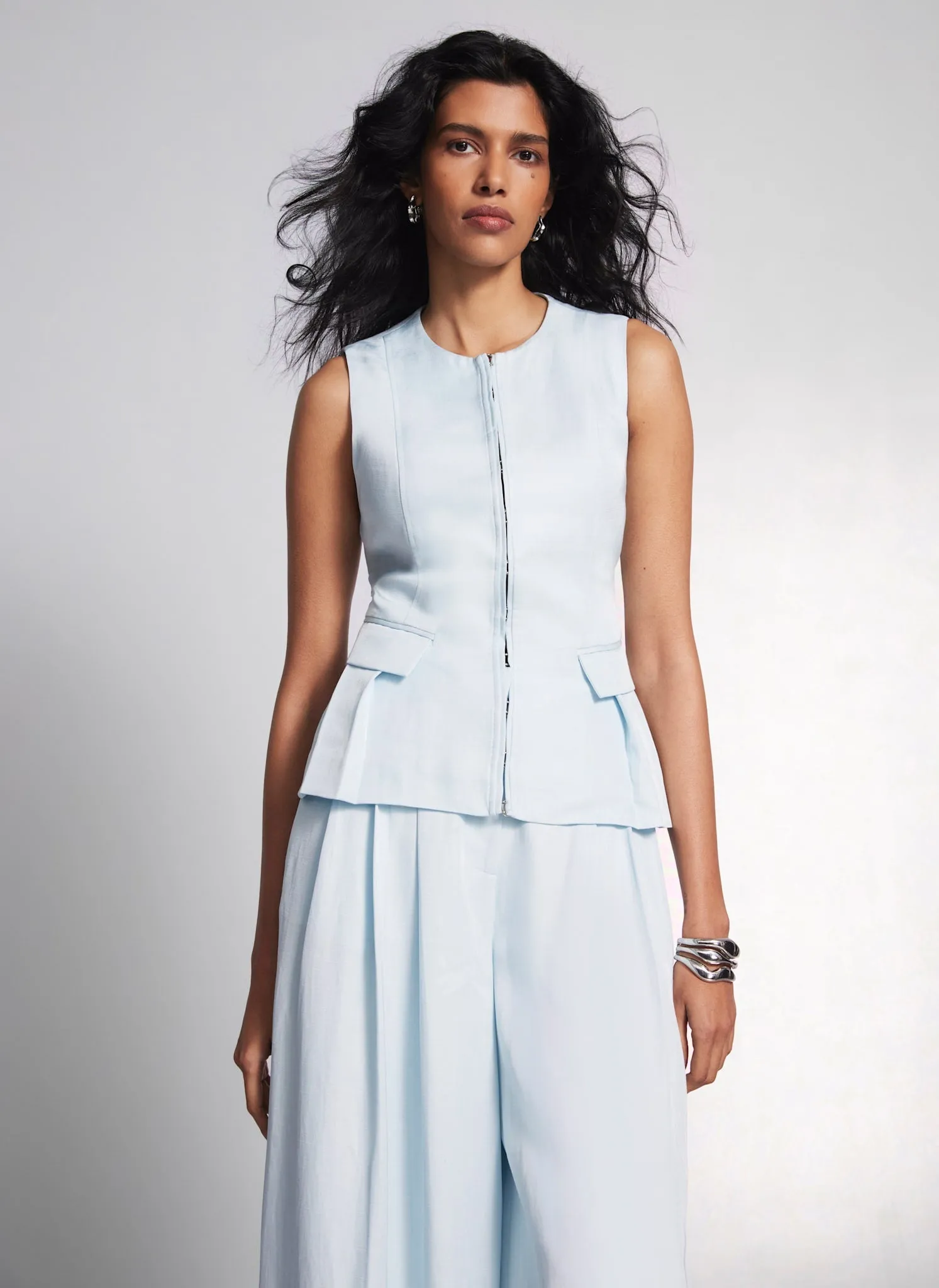 Blue Tie Back Waistcoat sold by Mint Velvet