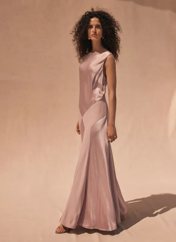 Pink Satin Maxi Dress sold by Mint Velvet