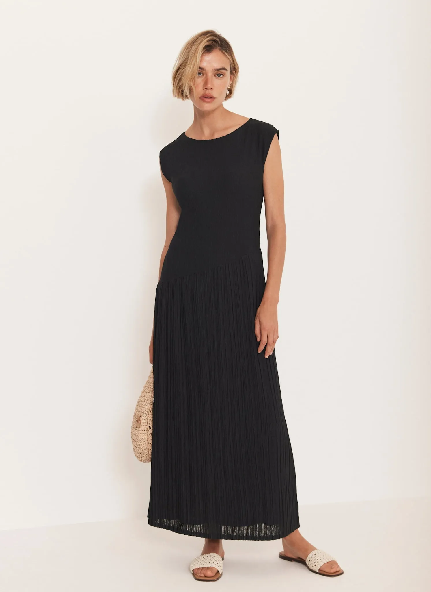 Navy Pleated Midi Dress sold by Mint Velvet product image thumbnail 5