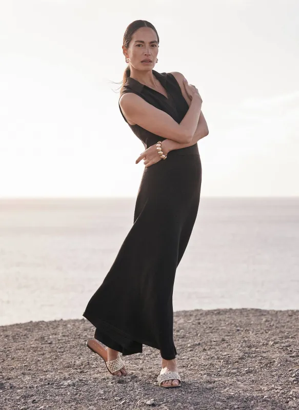 Brown Metallic Knit Midi Dress sold by Mint Velvet