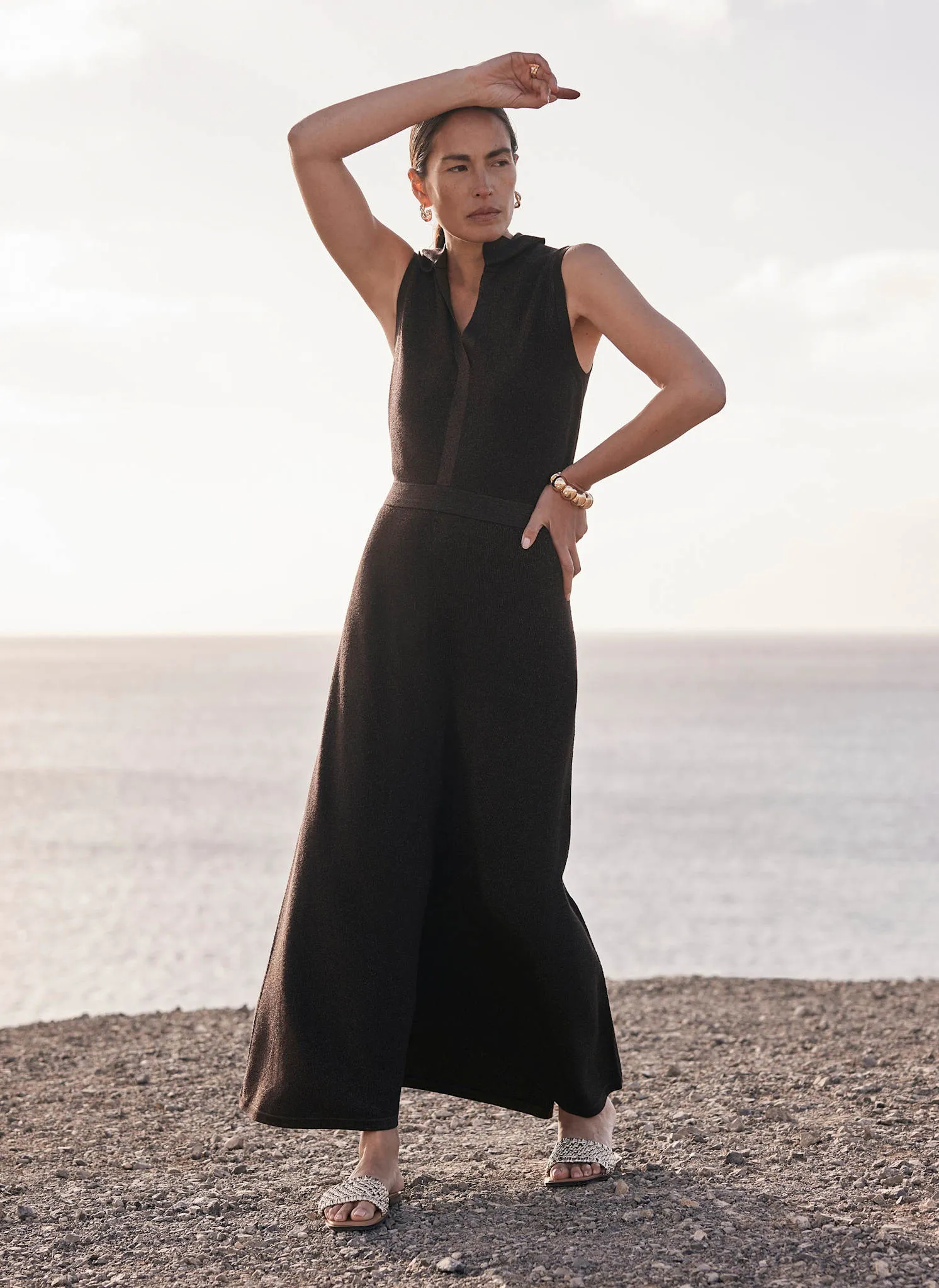 Brown Metallic Knit Midi Dress sold by Mint Velvet product image thumbnail 2