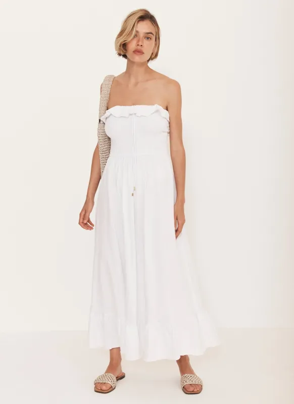 White Bandeau Midi Dress sold by Mint Velvet
