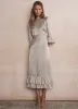 Neutral Crinkle Metallic Midi Dress sold by Mint Velvet