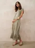 Khaki Satin Midi Dress sold by Mint Velvet