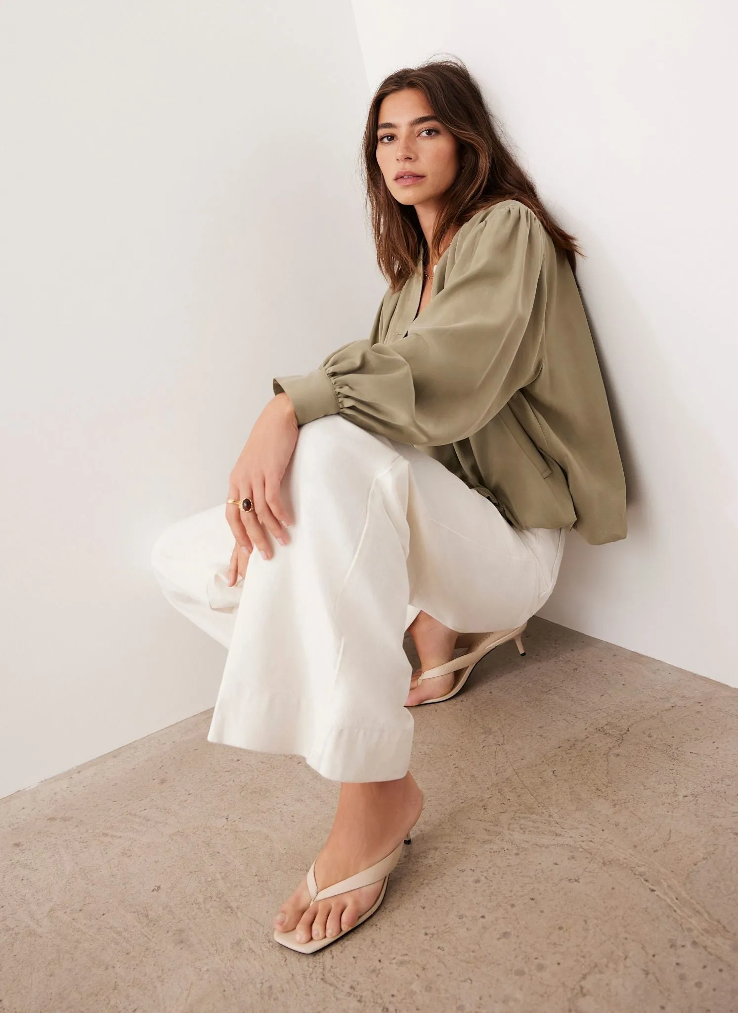 Khaki Bubble Hem Jacket sold by Mint Velvet product image thumbnail 5