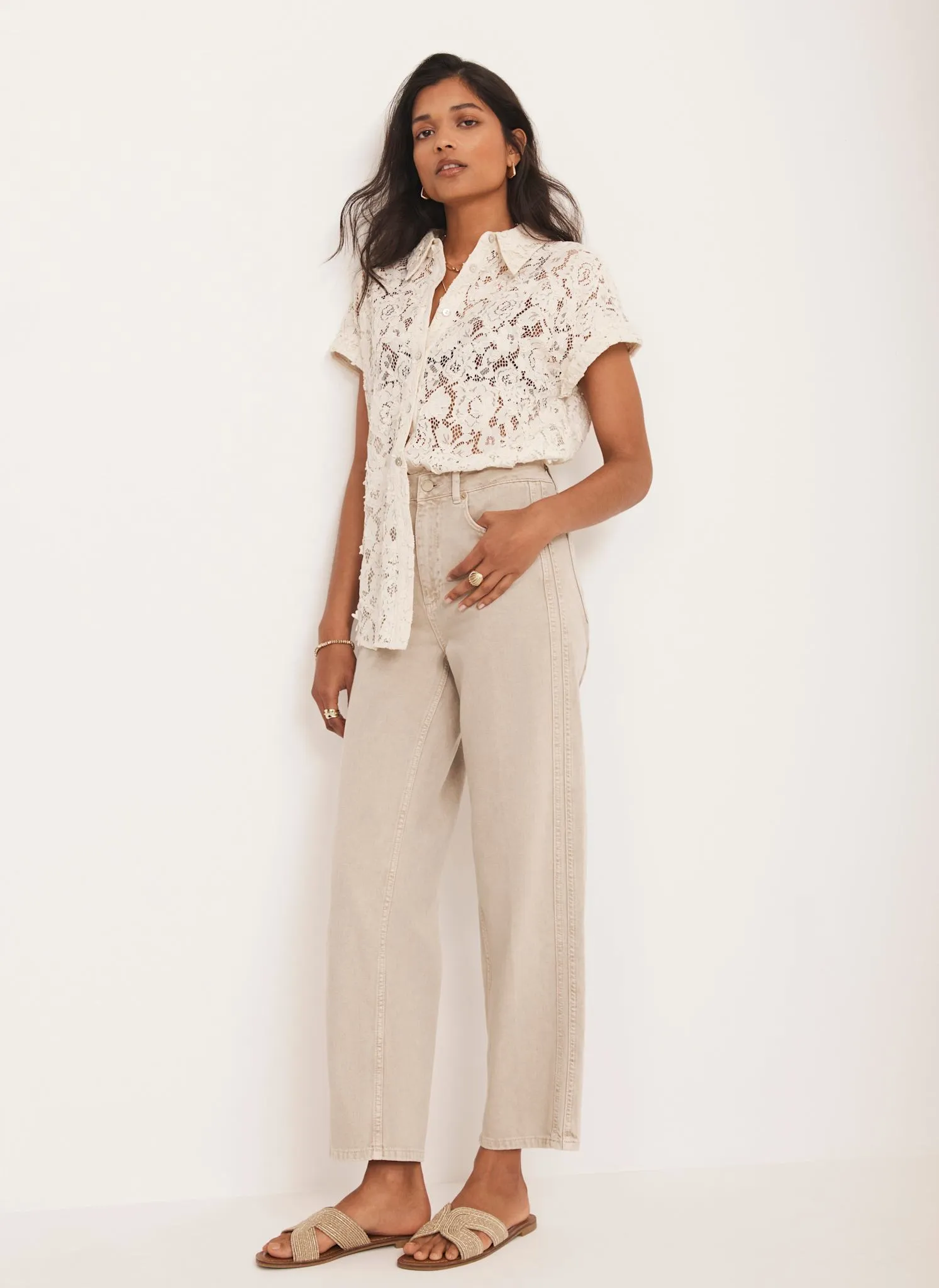 Cream Lace Shirt sold by Mint Velvet product image thumbnail 3