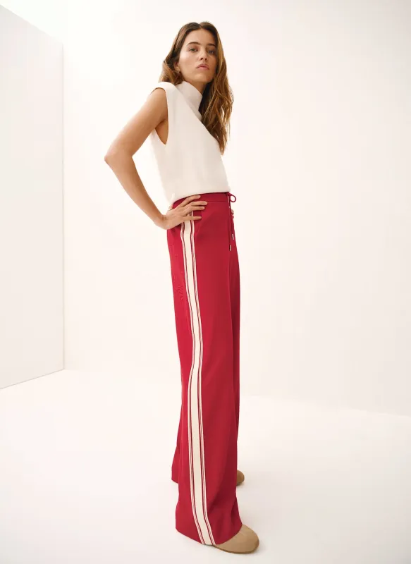 Red Side Stripe Wide Trousers sold by Mint Velvet