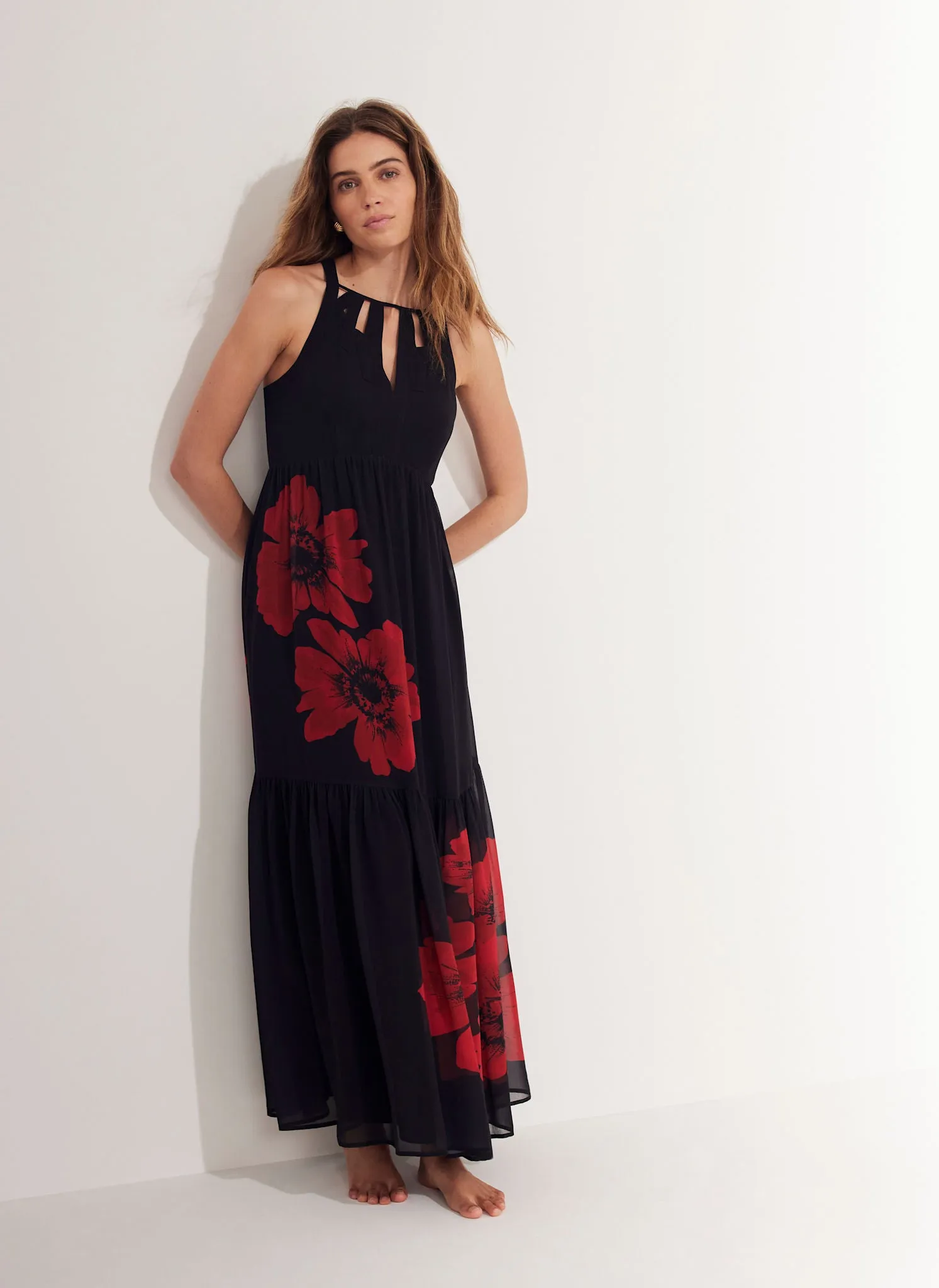 Black Floral Print Maxi Dress sold by Mint Velvet
